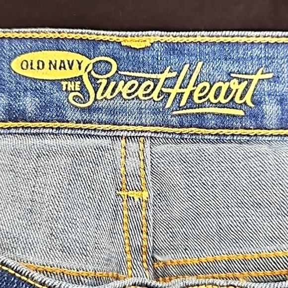 Old Navy Sweetheart Mid Rise Med Blue Denim Five Pocket Jeans Womens Size 12 - Picture 5 of 7